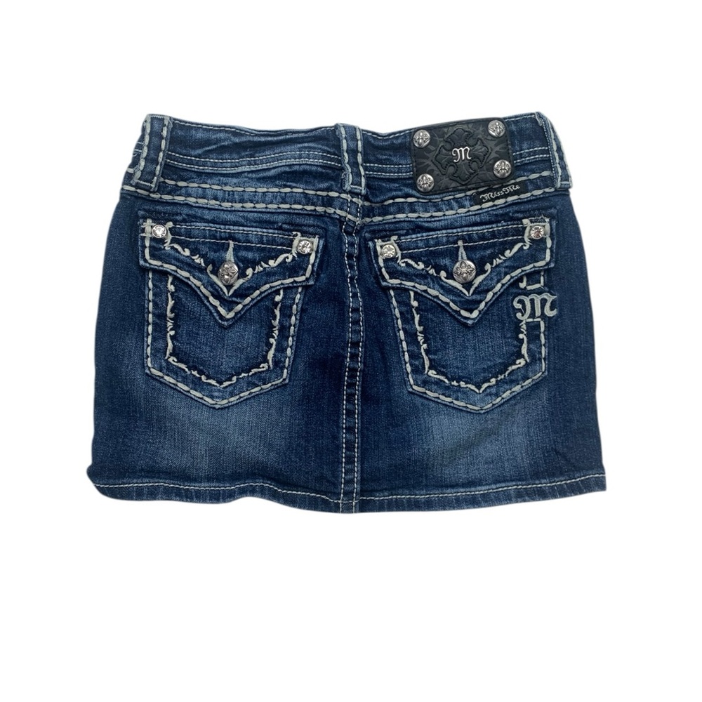 Miss Me girls size 14 High-Rise Denim skirt in Dark Blue Wash western rodeo